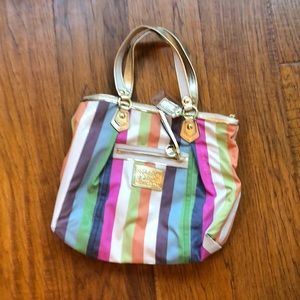 Vibrant coach striped bag